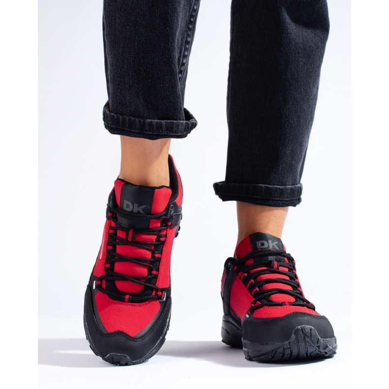 DK Zapatos de trekking al aire libre negro rojo 2