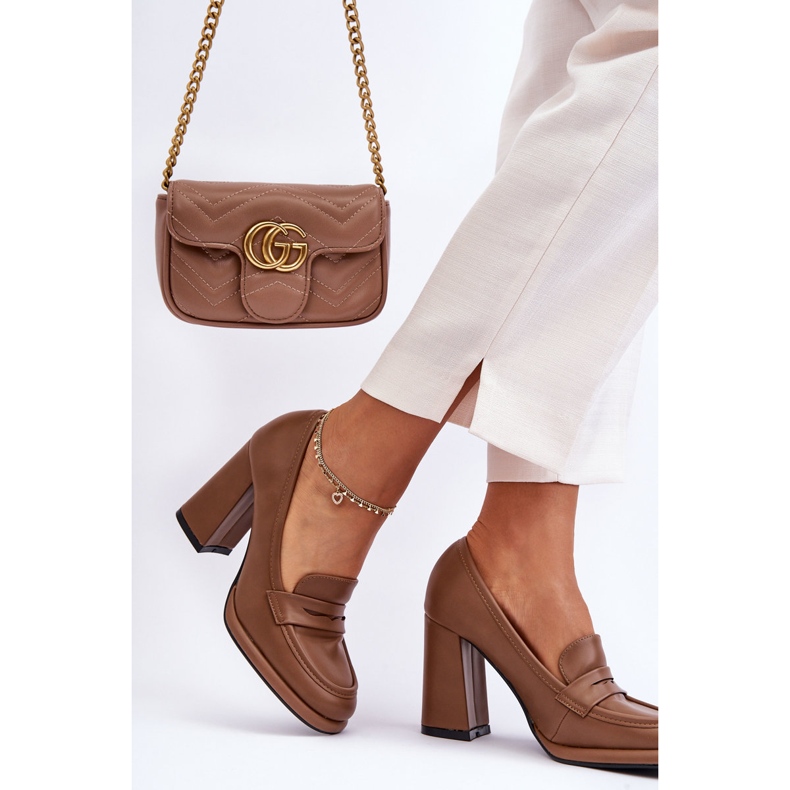 PS1 Bombas De Moda En Un Tacón Marrón Florencia 2 PS1 Bombas De Moda En Un Tacón Marrón Florencia 2