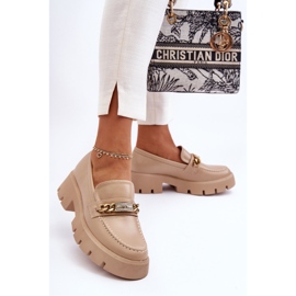 PS1 Mocasines Clásicos Sobre Una Plataforma Gruesa Beige ¡Atrápame! 2