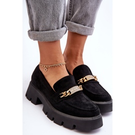 PS1 Mocasines clásicos de ante con plataforma gruesa Negro ¡Atrápame! 8