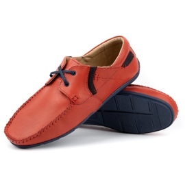 Olivier Mocasines hombre piel 297 rojo 2
