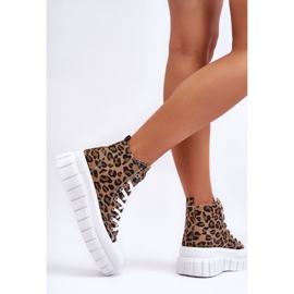 PS1 Zapatillas Altas Mujer Estampado Leopardo Marrón Florensi 4