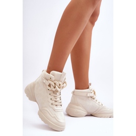 PS1 Deportivas Mujer Ante Con Cadena Beige Tymagio 7