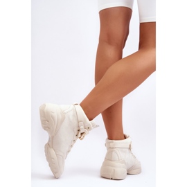 PS1 Deportivas Mujer Ante Con Cadena Beige Tymagio 1