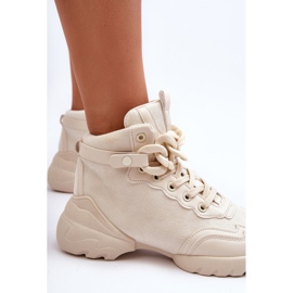 PS1 Deportivas Mujer Ante Con Cadena Beige Tymagio 10