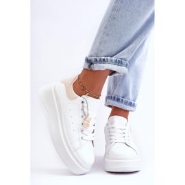PS1 Zapatos Deportivos De Mujer En Una Plataforma Masiva Blanco Y Beige Mariell 3