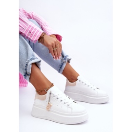 PS1 Zapatos Deportivos De Mujer En Una Plataforma Masiva Blanco Y Beige Mariell 7