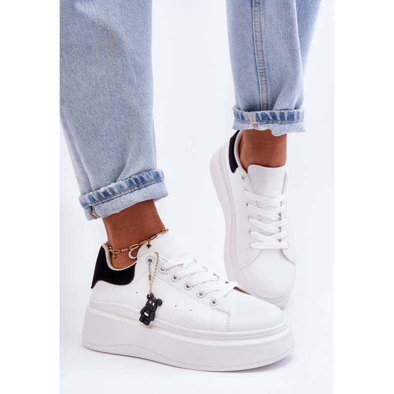 PS1 Zapatos Deportivos De Mujer En Una Plataforma Masiva Blanco Y Negro Mariell 1