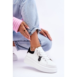 PS1 Zapatos Deportivos De Mujer En Una Plataforma Masiva Blanco Y Negro Mariell 3