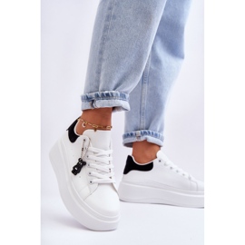PS1 Zapatos Deportivos De Mujer En Una Plataforma Masiva Blanco Y Negro Mariell 6