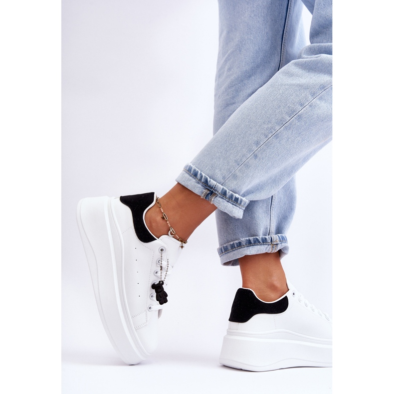 PS1 Zapatos Deportivos De Mujer En Una Plataforma Masiva Blanco Y Negro Mariell 2