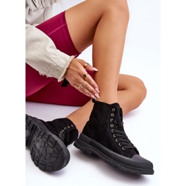 PS1 Zapatillas Altas De Ante Mujer Negras Eleamia negro 2