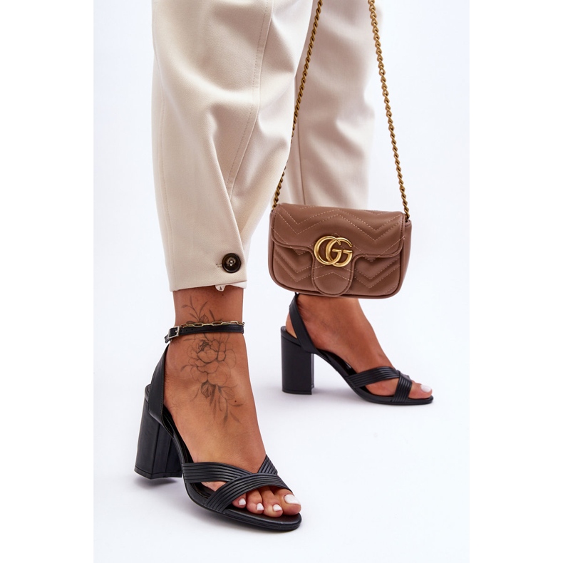 PS1 Sandalias Clásicas Sobre Tacón Zipola Negro 1