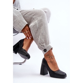 Bombas en tacones masivos rosalía negra negro 2