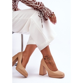 Zapatos De Tacón Grueso Nude Rosalia beige 4