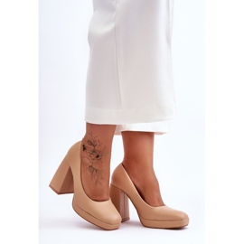 Zapatos De Tacón Grueso Nude Rosalia beige 6