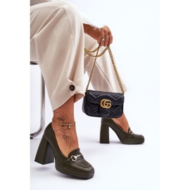 Zapatos de tacón de cuero Rouse verde de moda 1 Zapatos de tacón de cuero Rouse verde de moda 1