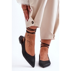Bailarinas de mujer con cordones adornadas con tachuelas Black Jange negro 5