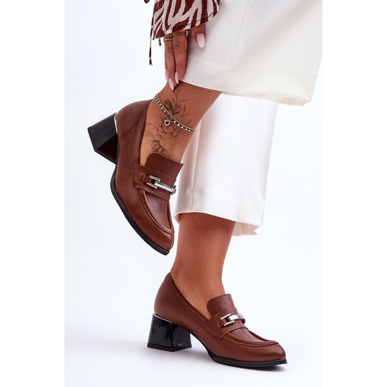 Lemar Cómodos Zapatos De Salón Damira De Piel Marrón 1