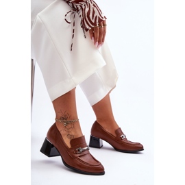 Lemar Cómodos Zapatos De Salón Damira De Piel Marrón 3