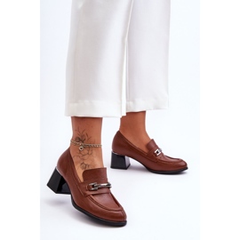 Lemar Cómodos Zapatos De Salón Damira De Piel Marrón 5