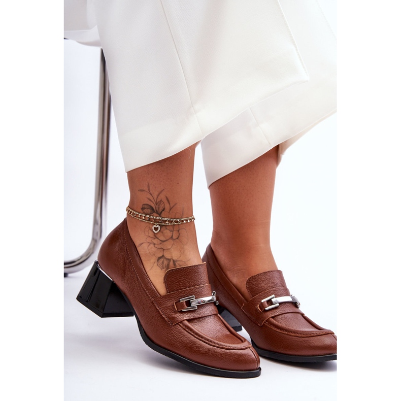 Lemar Cómodos Zapatos De Salón Damira De Piel Marrón 2