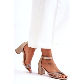 Sandalias Tacón Brillo Enenor Dorado 3 Sandalias Tacón Brillo Enenor Dorado 3