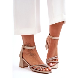 Sandalias Tacón Brillo Enenor Dorado 6 Sandalias Tacón Brillo Enenor Dorado 6