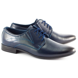 Olivier Zapatos de cuero para hombres 256 azul marino 1