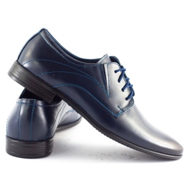 Olivier Zapatos de cuero para hombres 256 azul marino 3