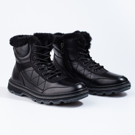 SHELOVET Botas de invierno para hombre con aislamiento de piel. negro 1