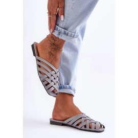 PS1 Sandalias Mujer Con Rayas Gris Doralia 1