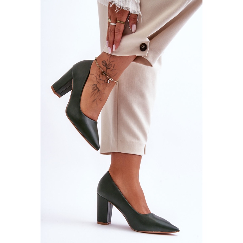 Salón Clásico Tacón Alto Verde Oscuro Odessa 1