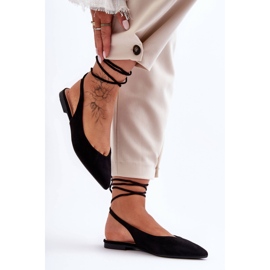 PG1 Bailarinas Mujer Ante Cordones Negro Lilly Ann 5