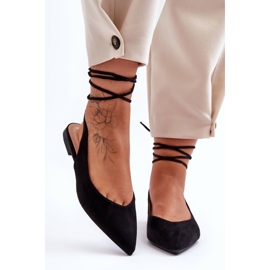 PG1 Bailarinas Mujer Ante Cordones Negro Lilly Ann 2