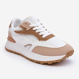 PG1 Deportivas De Mujer Con Plataforma Henley Blanco Y Beige 1