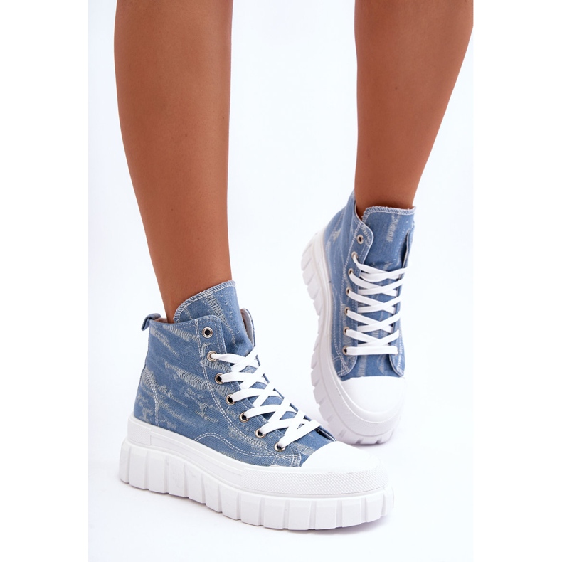 PS1 Sneakers Mujer Tejido Alto Azul Degas 1 PS1 Sneakers Mujer Tejido Alto Azul Degas 1