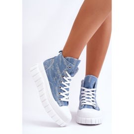 PS1 Sneakers Mujer Tejido Alto Azul Degas 8