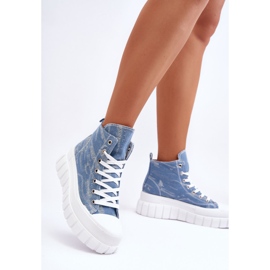 PS1 Sneakers Mujer Tejido Alto Azul Degas 9