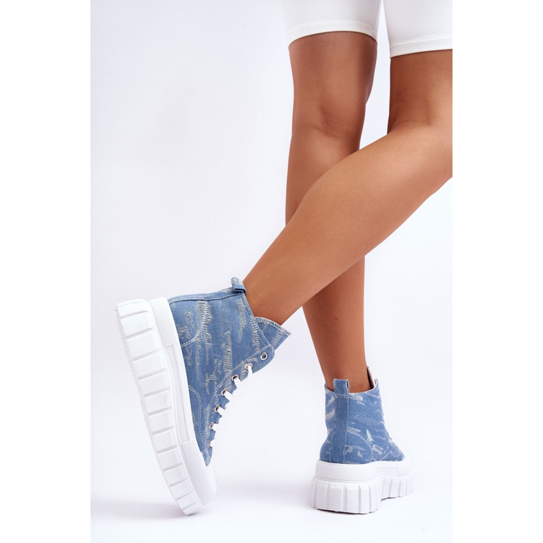 PS1 Sneakers Mujer Tejido Alto Azul Degas 2 PS1 Sneakers Mujer Tejido Alto Azul Degas 2