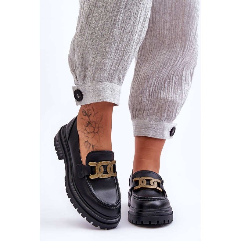 PG1 Mocasines Mujer Plataforma Con Adorno Negro Ameg 1