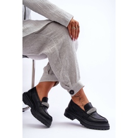 PG1 Mocasines gruesos de cuero negro con adornos de Aricka 3