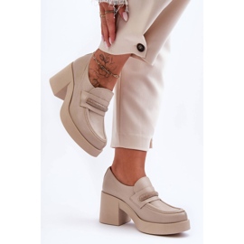 Lemar Zapatos De Tacón De Piel Con Adorno Gelanor Beige 3