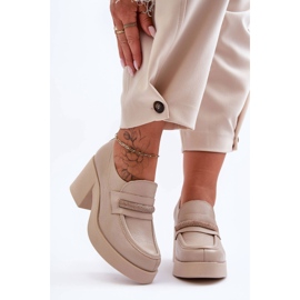 Lemar Zapatos De Tacón De Piel Con Adorno Gelanor Beige 5