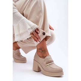 Lemar Zapatos De Tacón De Piel Con Adorno Gelanor Beige 4