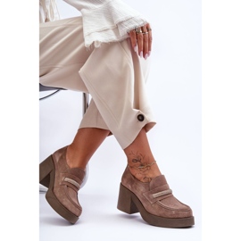 Lemar Zapatos De Tacón De Ante Con Adorno Gelanor Beige 7