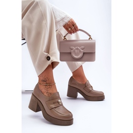 Lemar Zapatos Mujer Piel Con Tacón Beige Oscuro Dunadia 1 Lemar Zapatos Mujer Piel Con Tacón Beige Oscuro Dunadia 1
