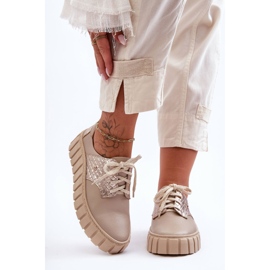 Lemar Zapatos de cuero en la plataforma de hipnosis beige 6