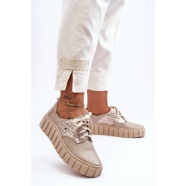 Lemar Zapatos de cuero en la plataforma de hipnosis beige 5