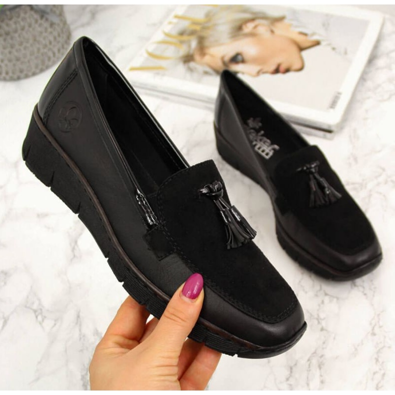 Rieker W RKR395 zapatos cuña negros 1